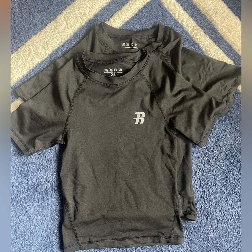 Kids Black Russell Athletic Compression Tee
